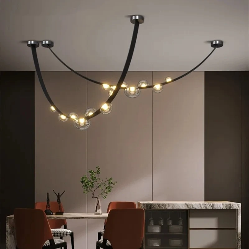 

Dew Drops Pendant Lamp Led leather luminaire suspendu Home Decor Lighting Design for Living Room Hall Villa dining room lighting