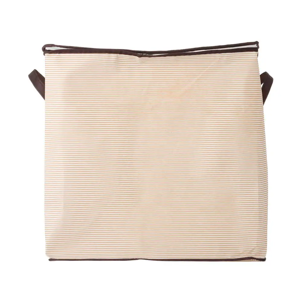 Gift Stripe Quilt Storage Bag with Handles Dust-proof Closet Organizer Foldable Clothes Storage Bins 4