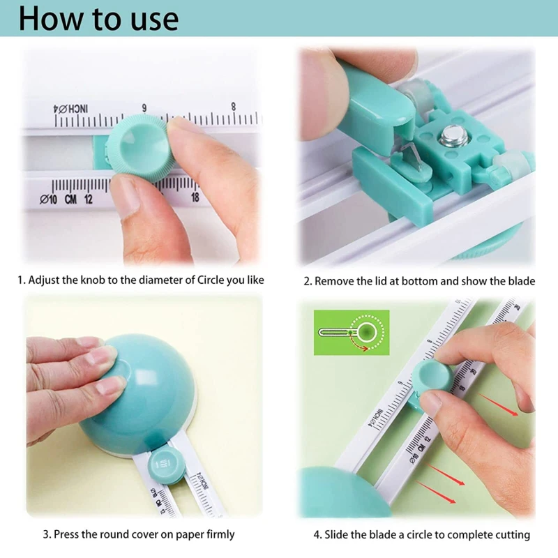 Round Cutting Knife Patchwork Compass Circle Cutter Round Paper-Cutting Machine Scrapbooking Cutters Cards DIY Tools Accessories