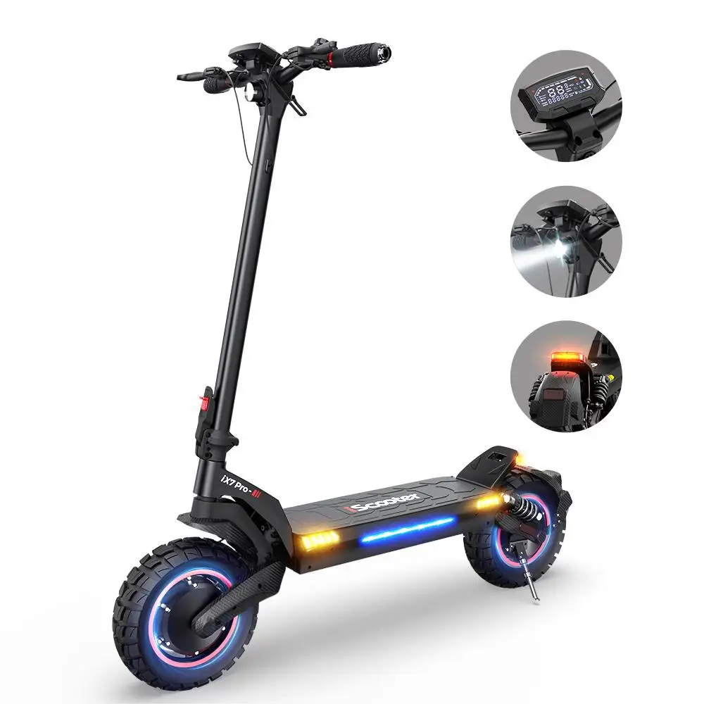 Monopattino Elettrico ISCOOTER IX7PRO per Adulti, Motore 1000W*2, E-Scooter 48V17.5AH, Pneumatici Fuoristrada da 10 Pollici - immagine 3