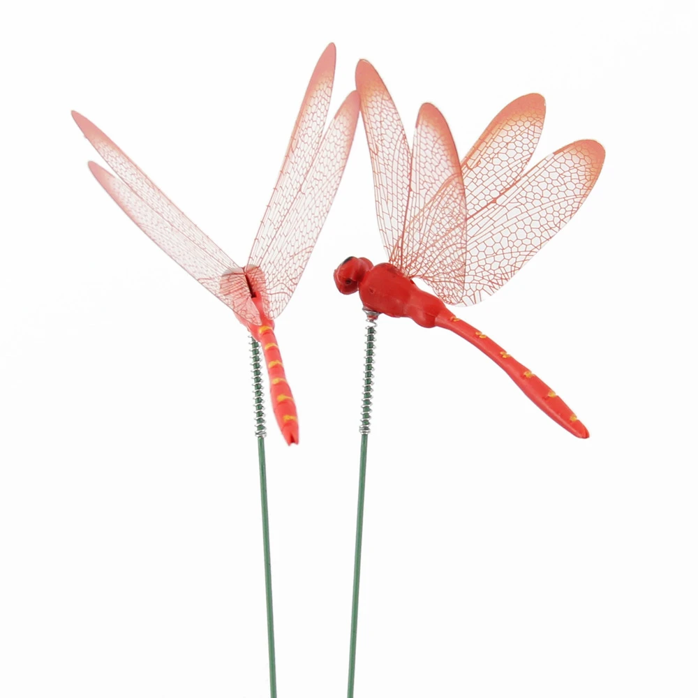 100pcs Dragonflies Stakes Garden Dragonflies Ornaments for Indoor Outdoor Yard Home Patio Decoration