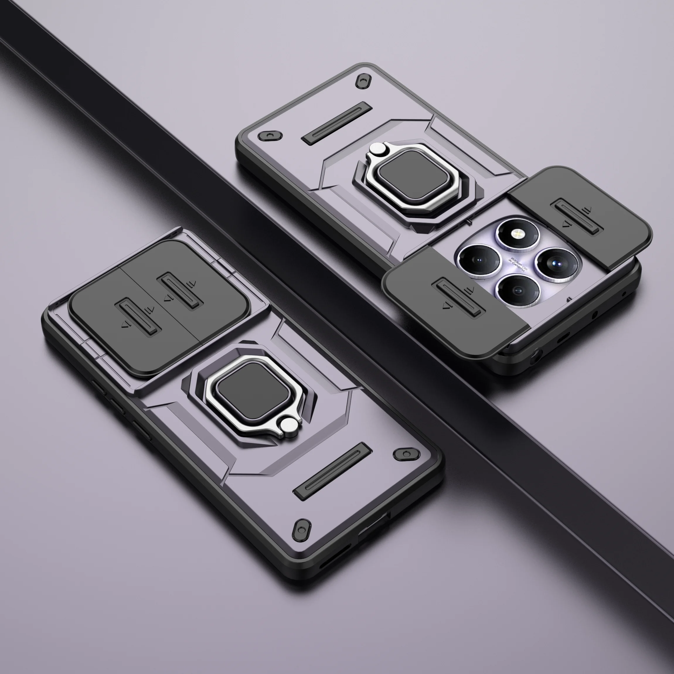 Sleek Armor Case with Slide Camera Protector and Magnetic Car Holder