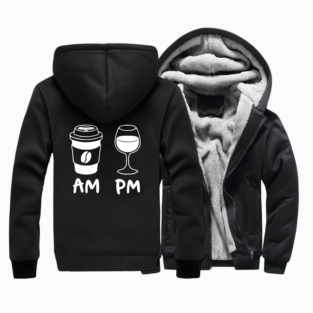 

Morning Coffee Evening Wine Jacket For Men Jacket Windproof Camouflage Sweatshirts Hooded Tracksuit Hooded Winter Mens Clothing