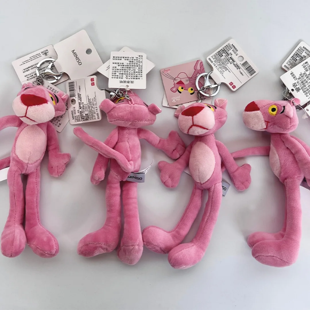 

Оригинальная аниме-кукла MINISO с розовой пантерой, 20 см, брелок, розовая школьная сумка с подвеской, периферийные аниме-куклы