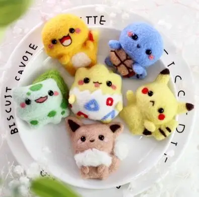 Needle Felting Kit Cartoon Pet Brooch Set Wool Needlepoint Kit 4.5cm high