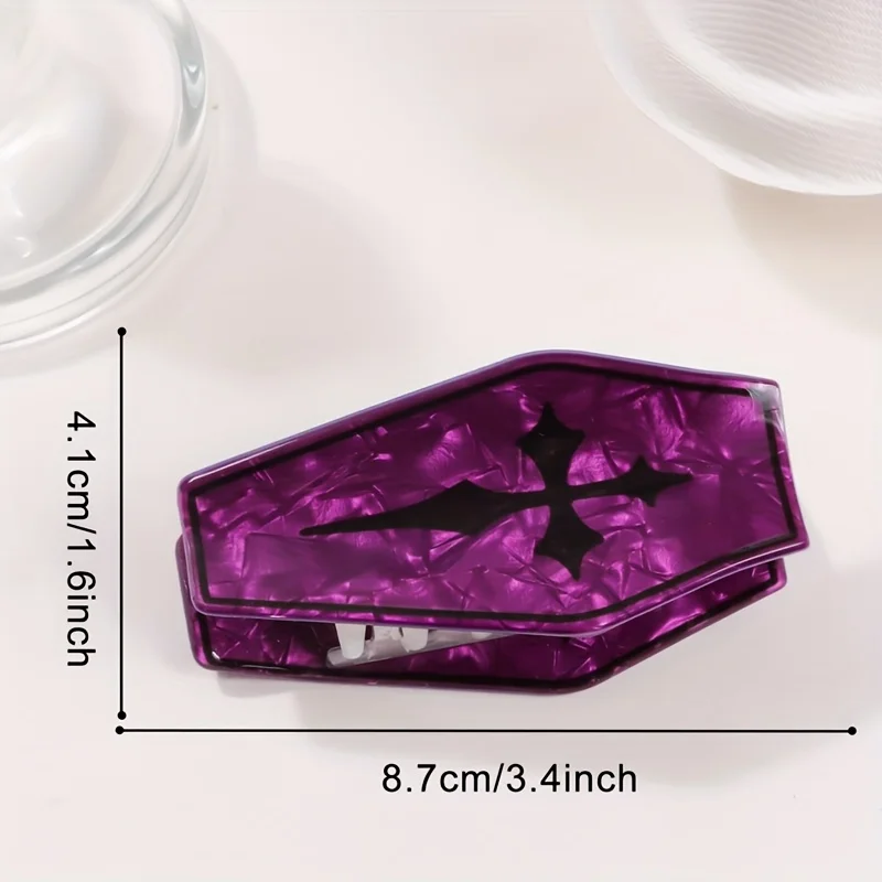 Gothic-Haarspange mit Zauberer-Schwertmuster, sichere Fixierung für Halloween-Partys und Kostümveranstaltungen, einzigartige Haar-Accessoires für dunkle Nacht – Detail 4