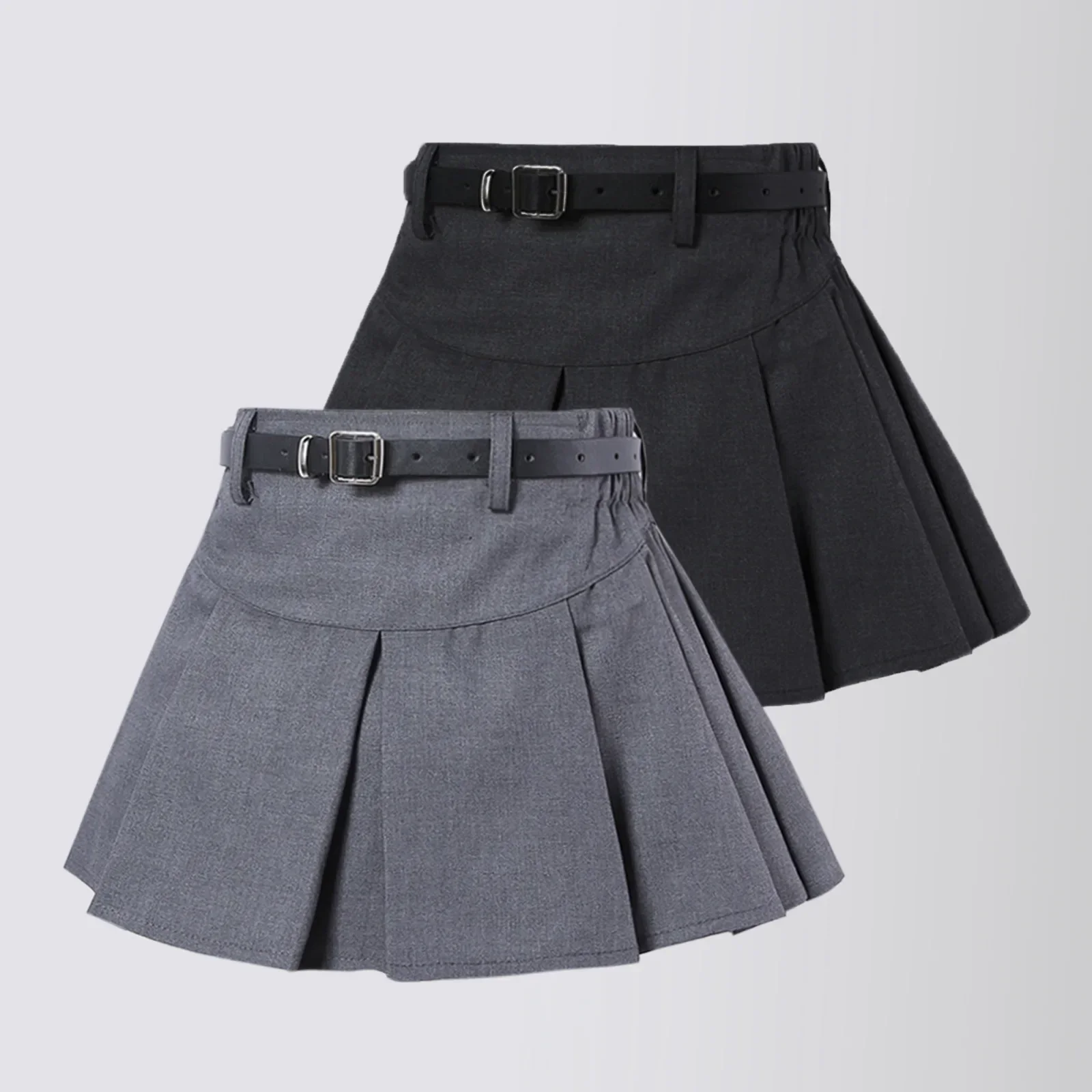 Teens Girls Pleated Skirts Simple College Style Kids A-line Suit Skirt 3 To 13 Y Children School Uniform High Waist Short Skirt