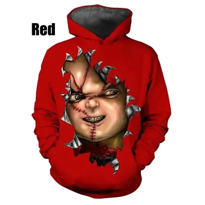 thumbnail image 1 of Sudadera con capucha de moda para hombre, patrón de muñeca de Halloween, impresión 3D, jersey de moda urbana de manga larga, ropa de otoño e invierno para hombre, 1 of 5