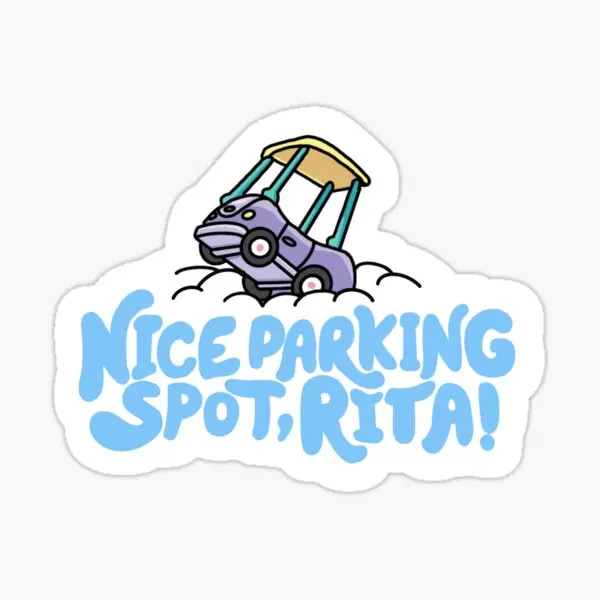 Parking Spot Rita Stickers 5PCS for Car Bumper Anime Living Room Room Kid Home Cartoon Luggage Art Window Laptop