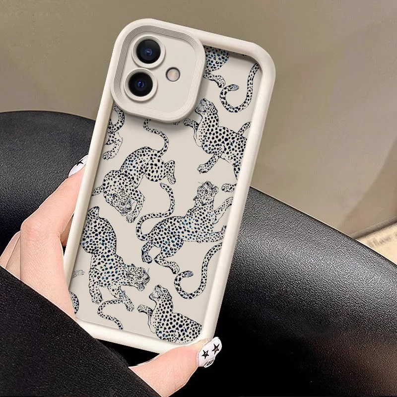 Pink Leopard Print Shockproof Soft Silicon Phone Case - Cute Animal Design Cover