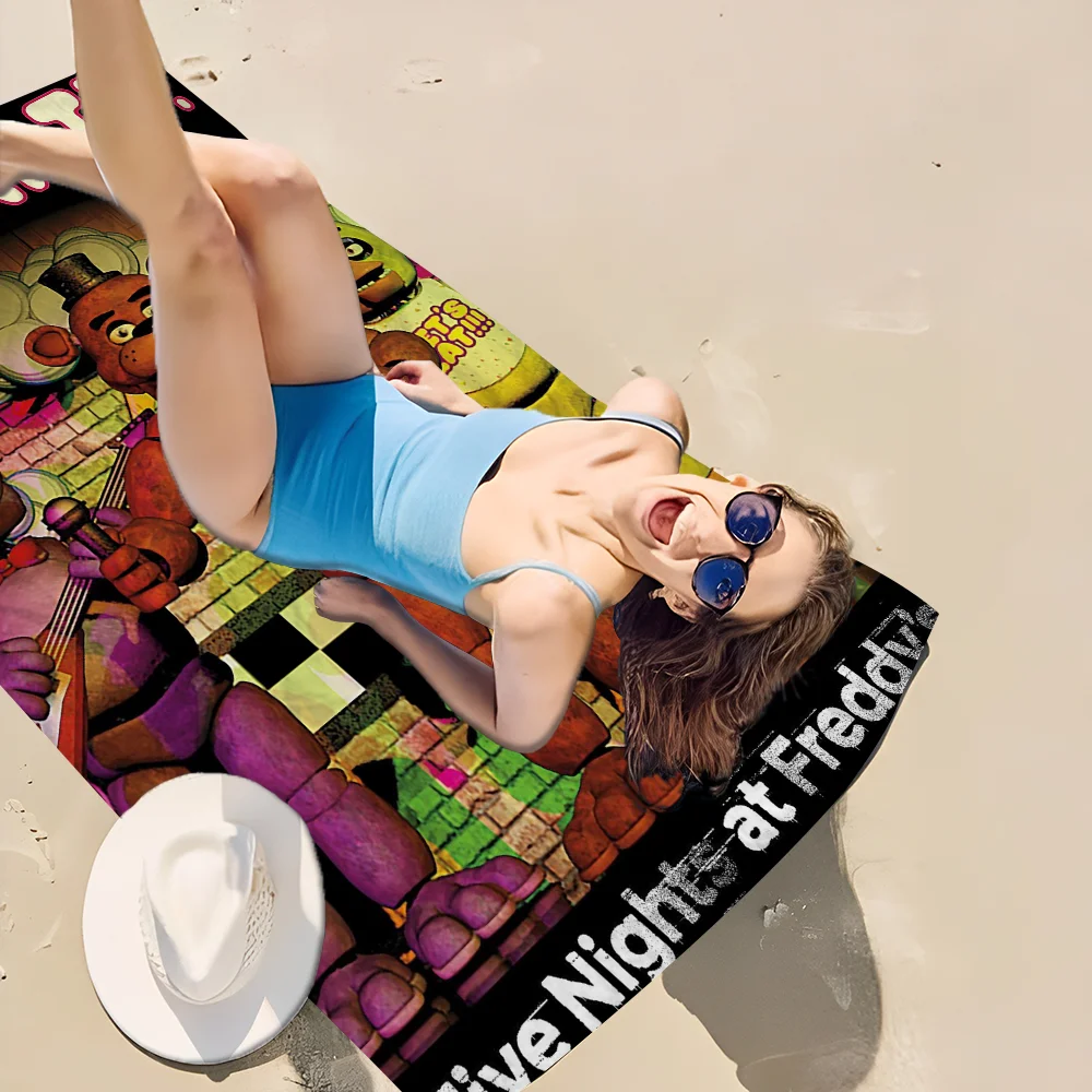FNAF Five-nights-At-Freddys Anime Beach Swimming Towel Soft Absorbent Washcloth Children's Gifts for Kids Travel Camping Gym 4