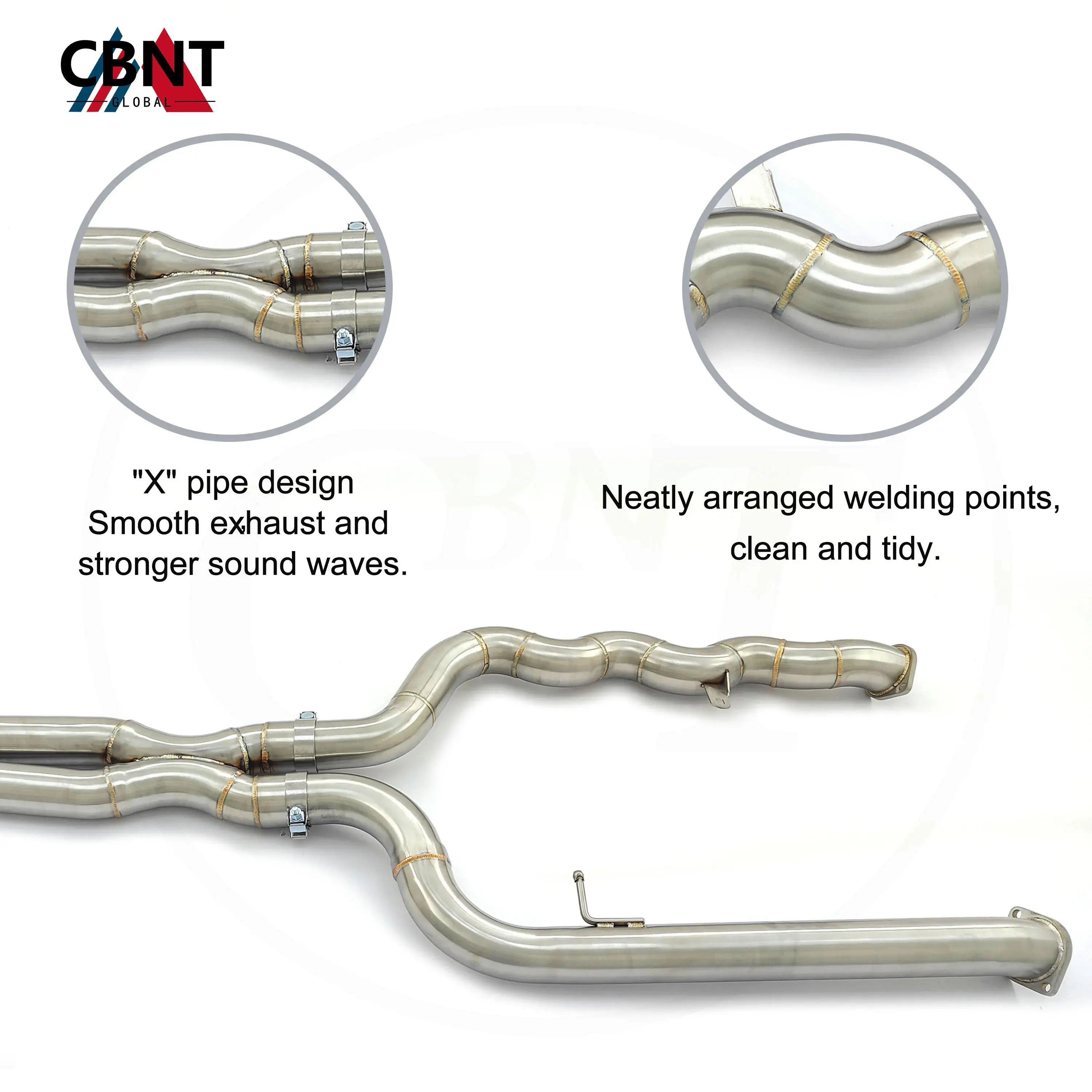 CBNT Equal Length Mid Pipe BMW G87 M2 S58 3.0T Exhaust System Middle Pipe 70mm/2.75inches SS304 Performance Exhaust-Pipe