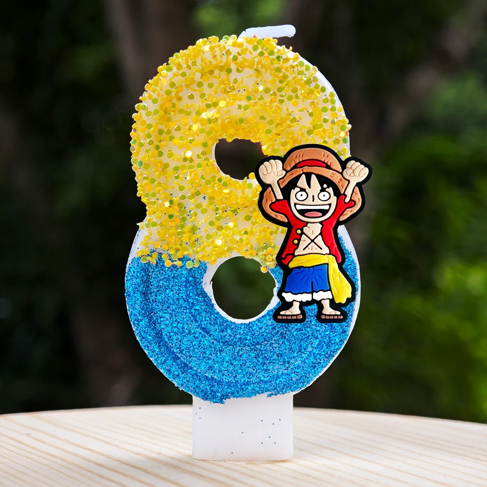 Niedliche One Piece Themen-Luffy-Kerze Nummer 0-9 Geburtstagstortenkerzen Dekorationen Geburtstagsparty Tortendekoration Babyparty Geschenk – Detail 10