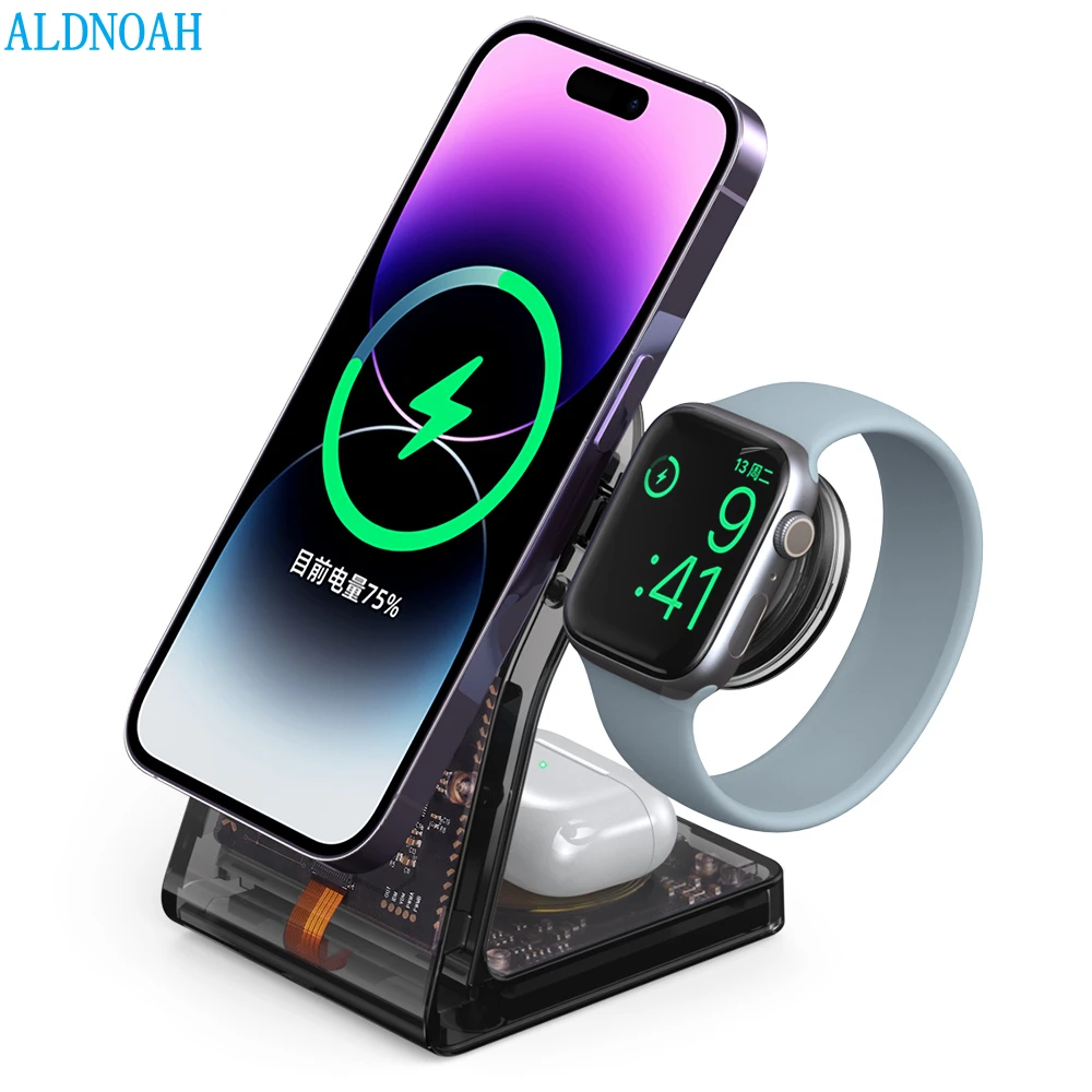 3 в 1, беспроводное зарядное устройство для iPhone 14, 13, 12 Pro Max