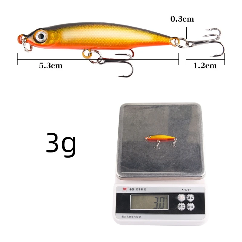 1PCS Bionic Minnow Fishing Lure Bass Trolling Artificial Hard Bait 5.3cm 3g  Crankbait Wobblers 3D Eyes for Fishing Carp Pesca - AliExpress