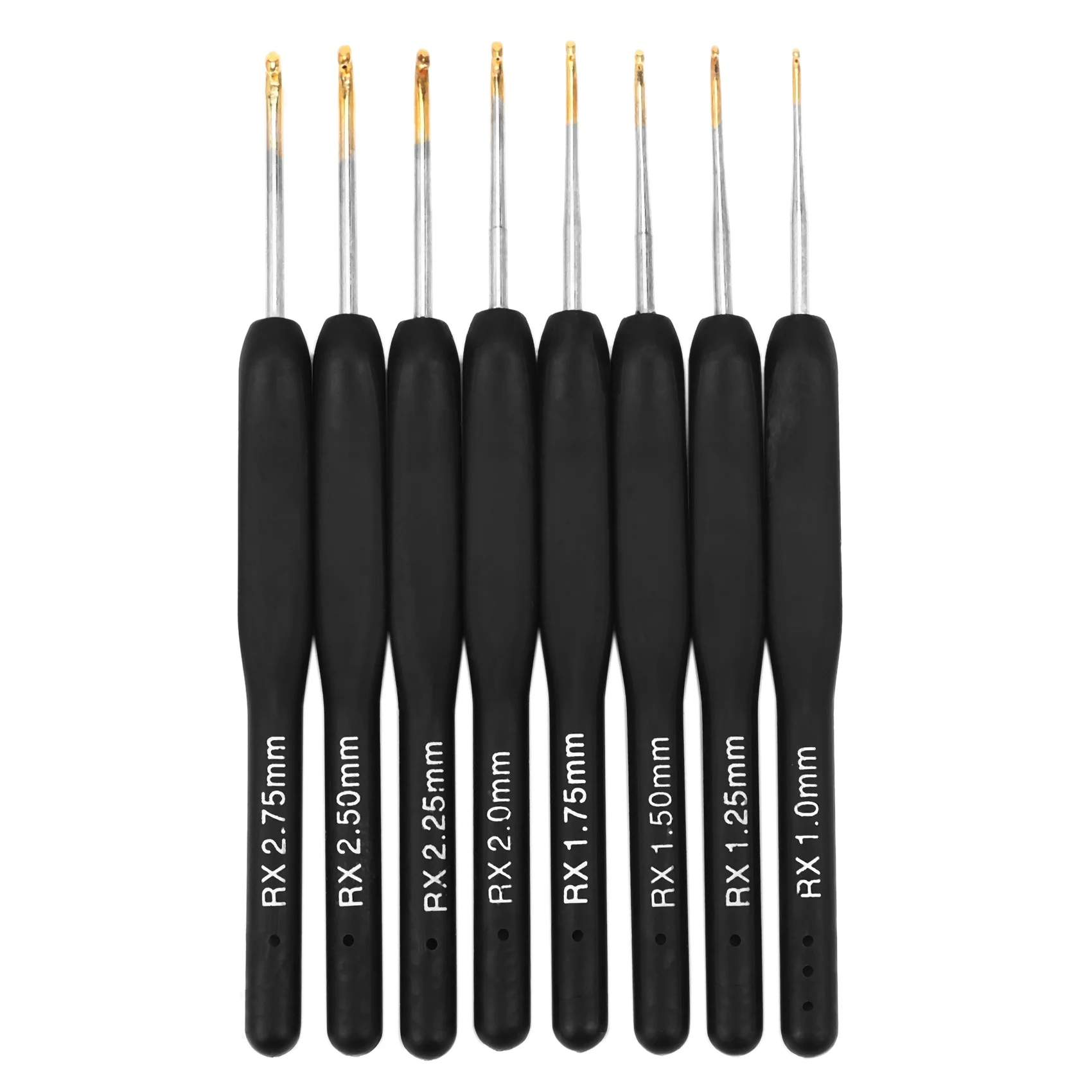 8Pcs / set Black Knitting Needles Plastic Handle Crochet hooks Knit DIY Craft Loom Tool Weaving Kit Braid crochet hooks hair extensions tool