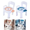 Commode Toilet Chair Easy To Clean Toilet Commode Anti Slip Foot Pad Backrest Cushion Extra Wide for Squat Toilet for Bathroom 2