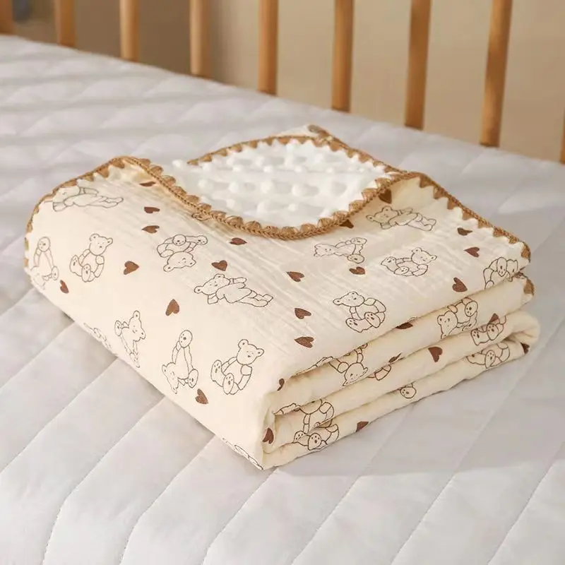Newborn Baby Pure Cotton Dot Dot Blanket for Outing and Nap Time-Machine Washable