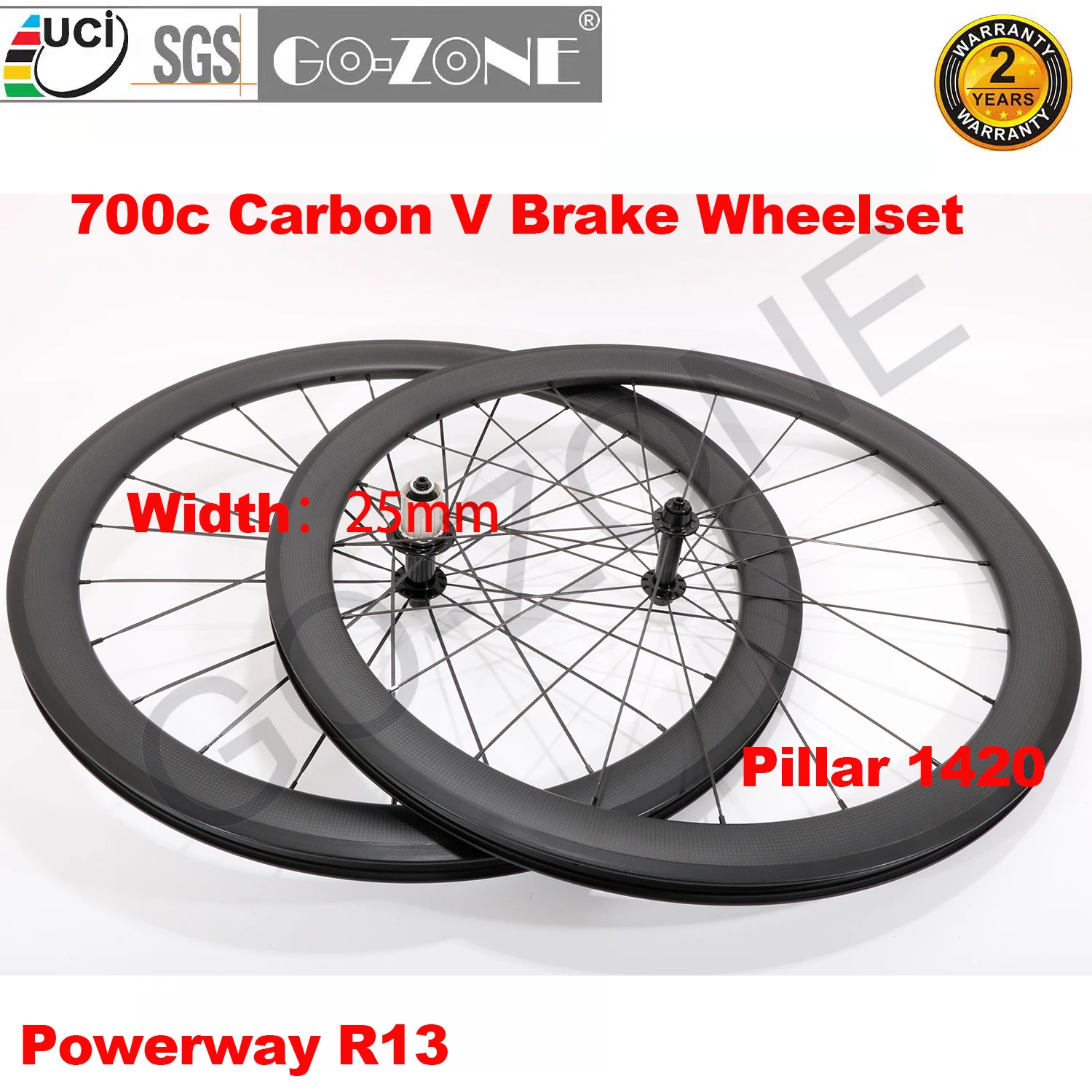 

Rim Brake Carbon 700c Wheelset Clincher Tubeless Tubular UCI Quality Speedsafe Powerway R13 Pillar 1420 Carbon Road Wheels