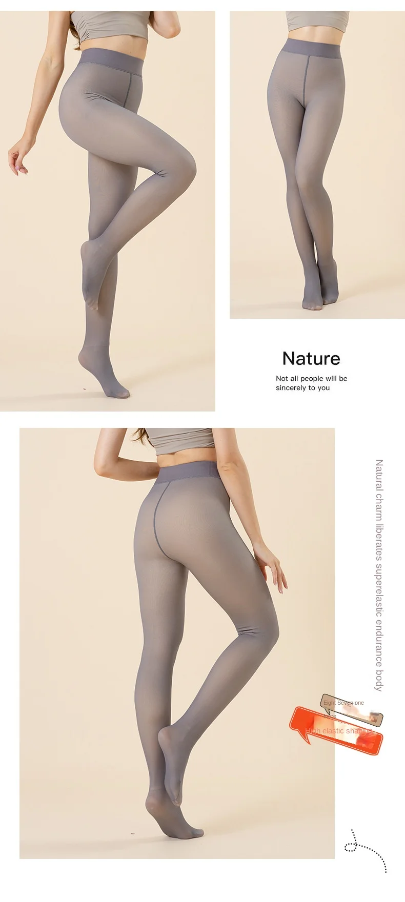 Collant sexy da donna Collant da donna Calze termiche finte traslucide Leggings invernali caldi Mutandine in pile_voghion.com