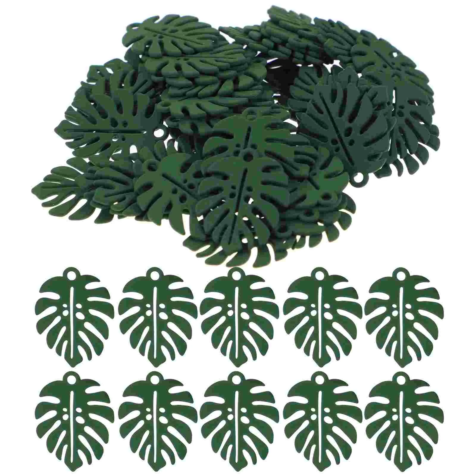 

50 Pcs Leaf Pendant Christmas Throws Keychain Charms Bulk Jewelry Making Beads Leaves Aocks Crafting Findings Alloy for Earring