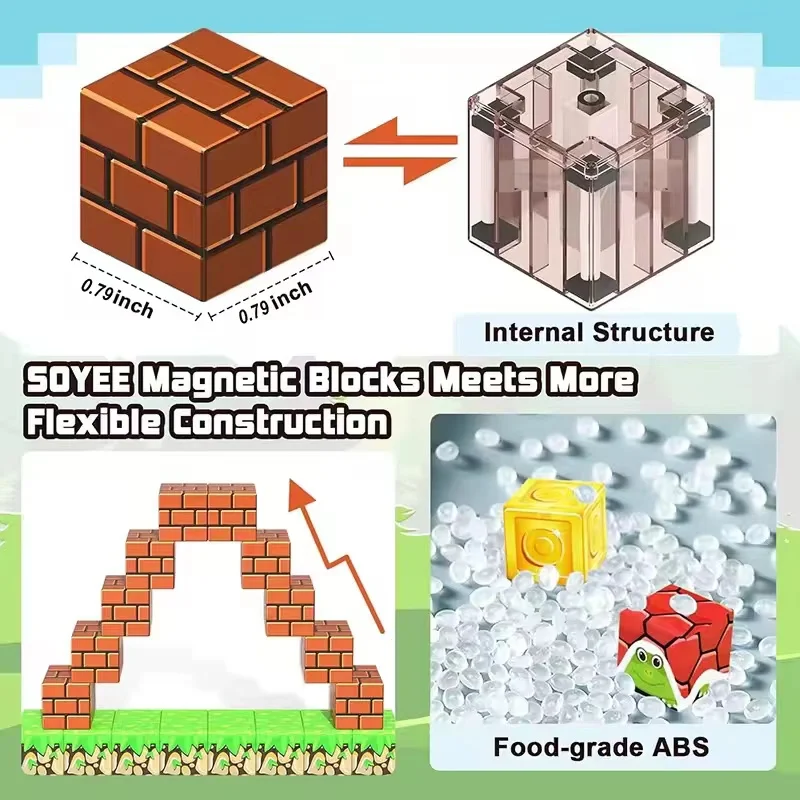 Magnetic Block Building Block Magnet My world children's puzzle assembled magnetic toy for boys and girls