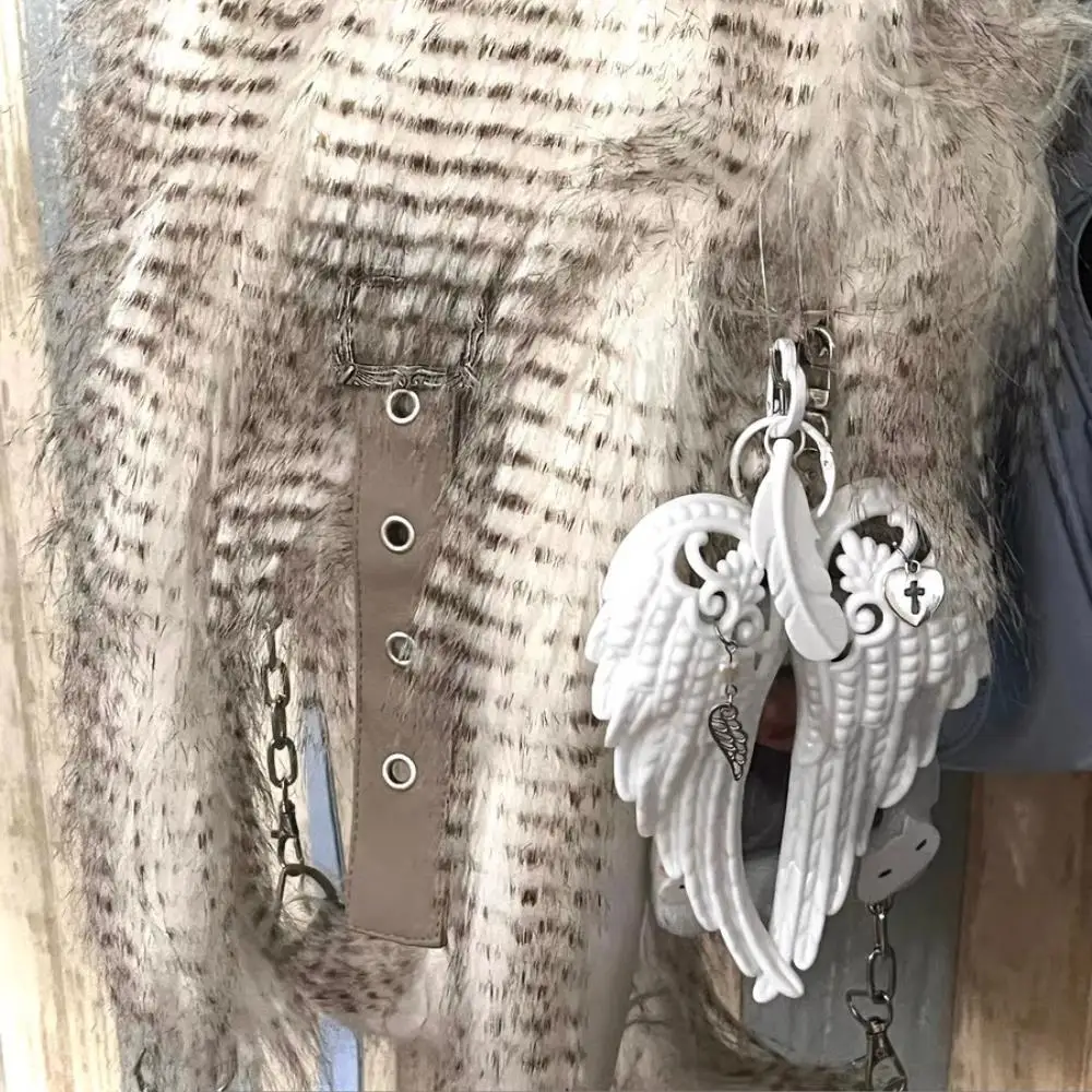 Anti-Lost Phone Lanyard Y2K Punk Angel Wings Bag Pendant Creative Bag Charms Rope Keychain Bag Ornaments Hanging Ornaments NEW