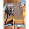 Coconut Tree Pattern Beach Shorts For Men Colorful 3D Printed Swim Trunks Summer Surf Board Shorts Loose Short Pants Streetwear 4