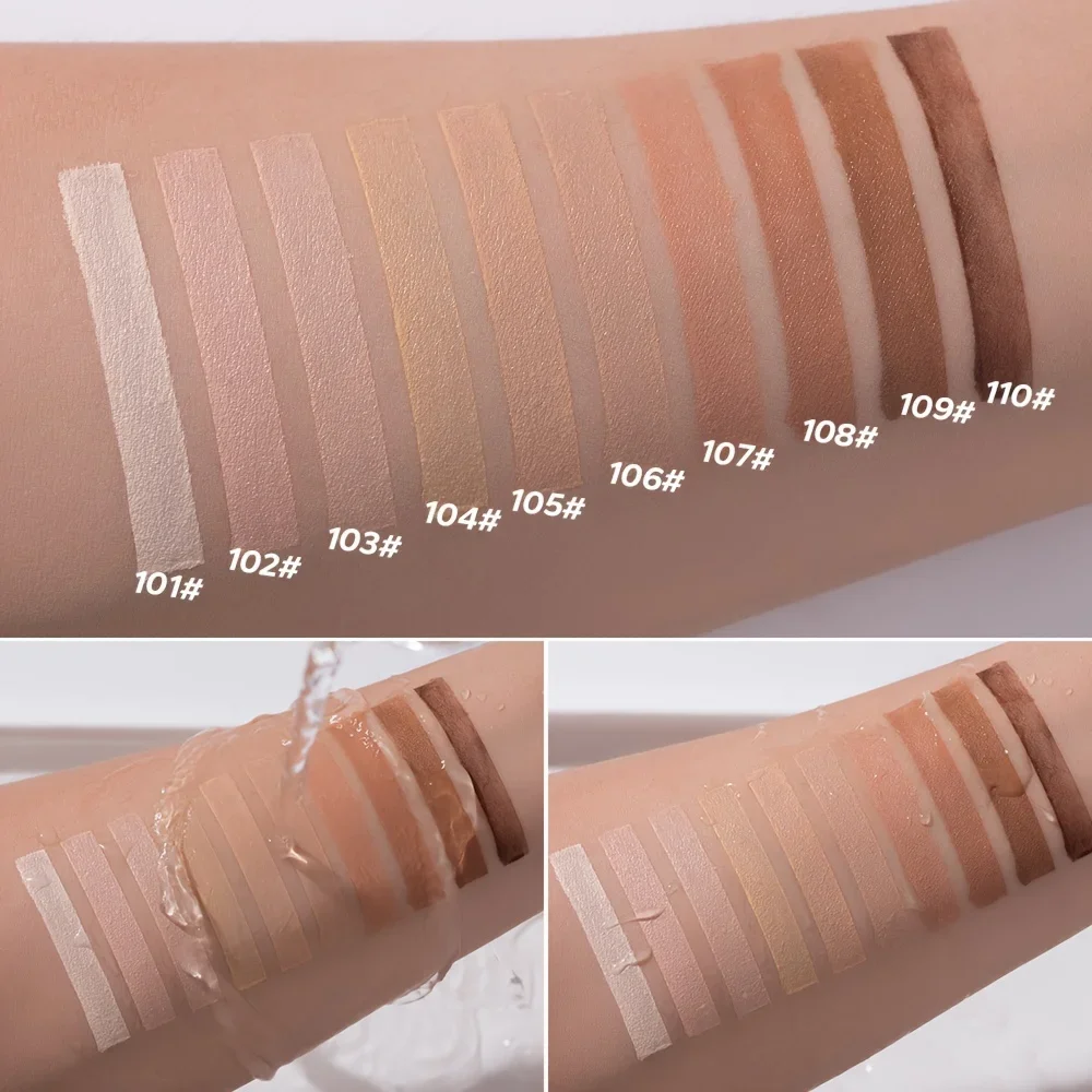 Beauty Glazed Matte Liquid Foundation & Loose Powder Set Full Coverage Long-Lasting Oil Control Moisturizing Loose Powder