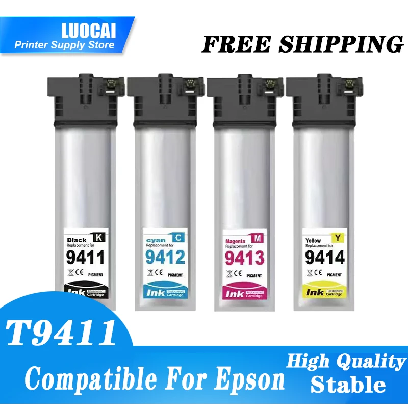 

NEW 4Color Compatible Ink Cartridges T9411 T9412 T9413 T9414 R04X For Epson WorkForce Pro C5290 C5210 C5790 C5710 Printer