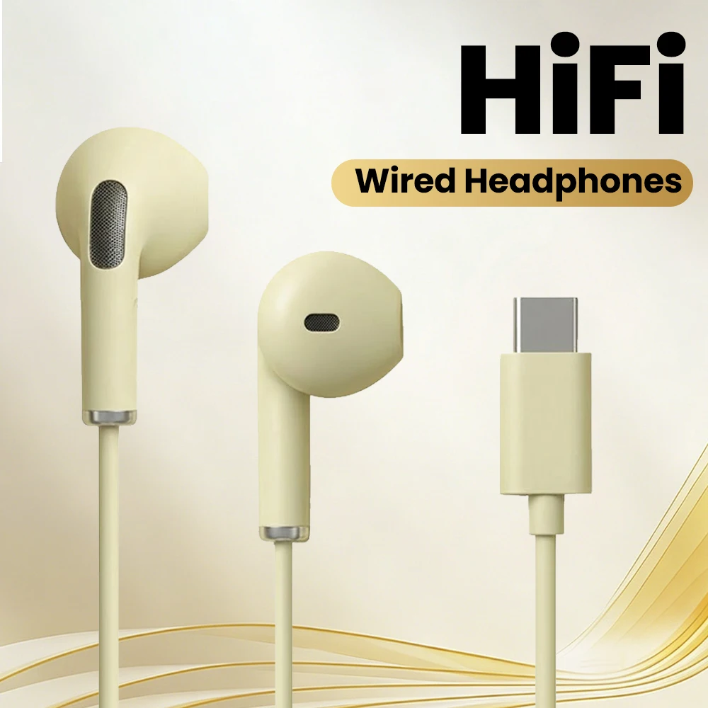 High-Quality Wired Headphones with Built-In Microphone and Versatile Connectivity