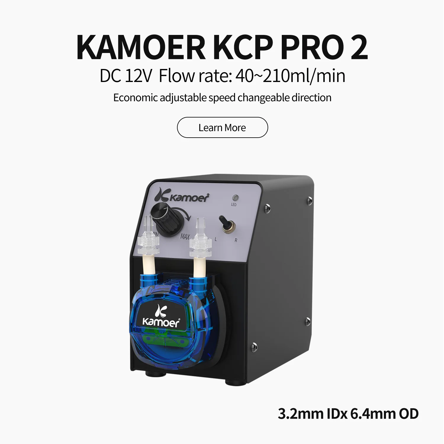Kamoer KCP PRO2 Peristaltic Pump 12V DC Motor with High Percision Low Flow Adjustable Flow Pump Used For Chemical Experiment
