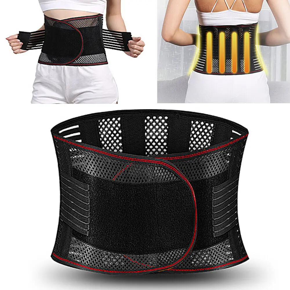  Breathable Waist Braces Back Support Belt Anti-skid Lumbar Support Belt with 16-hole Mesh for Lower Back Pain Relief