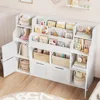 Children's Bookcases Toy Organizers and Storage with 8 Storage Cubbies and 2 Movable Drawers Toy Shelf Organizer 4
