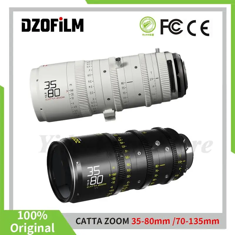 Dzofilm Catta Zoom 35-80Mm E 70-135Mm T2.9 Cine Zoom Lens Per Canon-R Sony-E Fujif X Nikon Z Leica L Pl Ef Bmpcc6K Proz Cam C70
