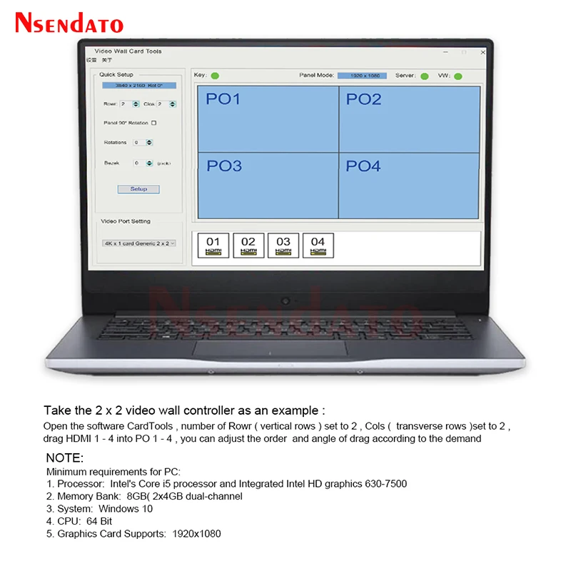 4K HDMI USB3.0 Art Video Wall Controller 2x2 1x4 1x5 3x3 2x3 4K HDMI TV Vertical Video Multi Screen Stitching Processor Splicer