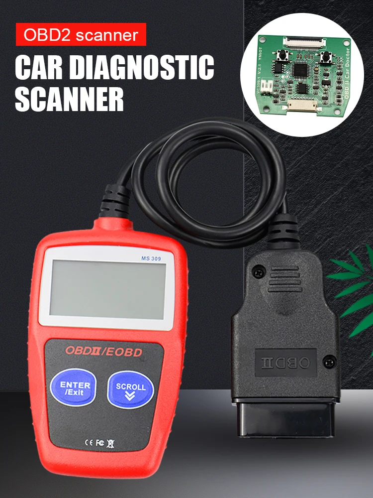 MS309 OBD2 Scanner Car Code Reader CAN BUS 2.4" Display OBD2 Fault Code Reader EOBD OBDII Diagnostic Tool Multi-languages high quality auto inspection equipment