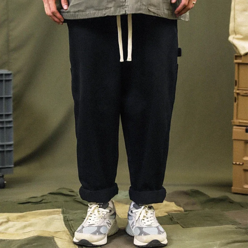 TDFR Patchwork Cargo Pants Men Corduroy Contrast Stitch Trousers Mens Streetwear Loose Casual Pants