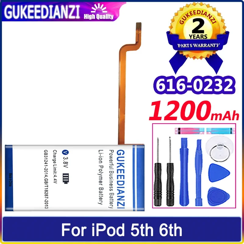 Gukeedianzi Batteria 616-0232 6160232 1200Mah Per Ipod 5Th Video 60Gb 80Gb 6Th Gen Classic Thick 160Gb Batteria