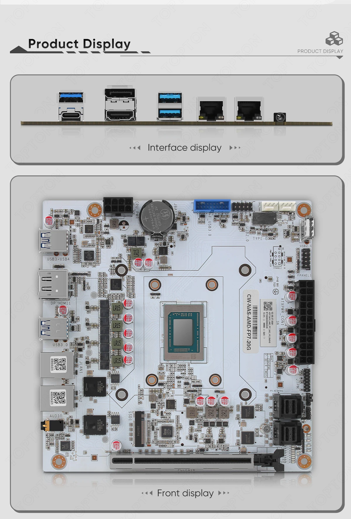 2x10G LANs 8-Bay NAS Motherboard AMD Ryzen 7 8845HS USB4 2
