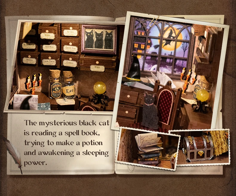 CUTEBEE DIY Miniature House Book Nook Kit Dollhouse with Touch Light Eternal Bookstore Bookshelf Kits Model Toy for Adult Gifts 32 Sf876150bda0f4d4784835dedfd725213V
