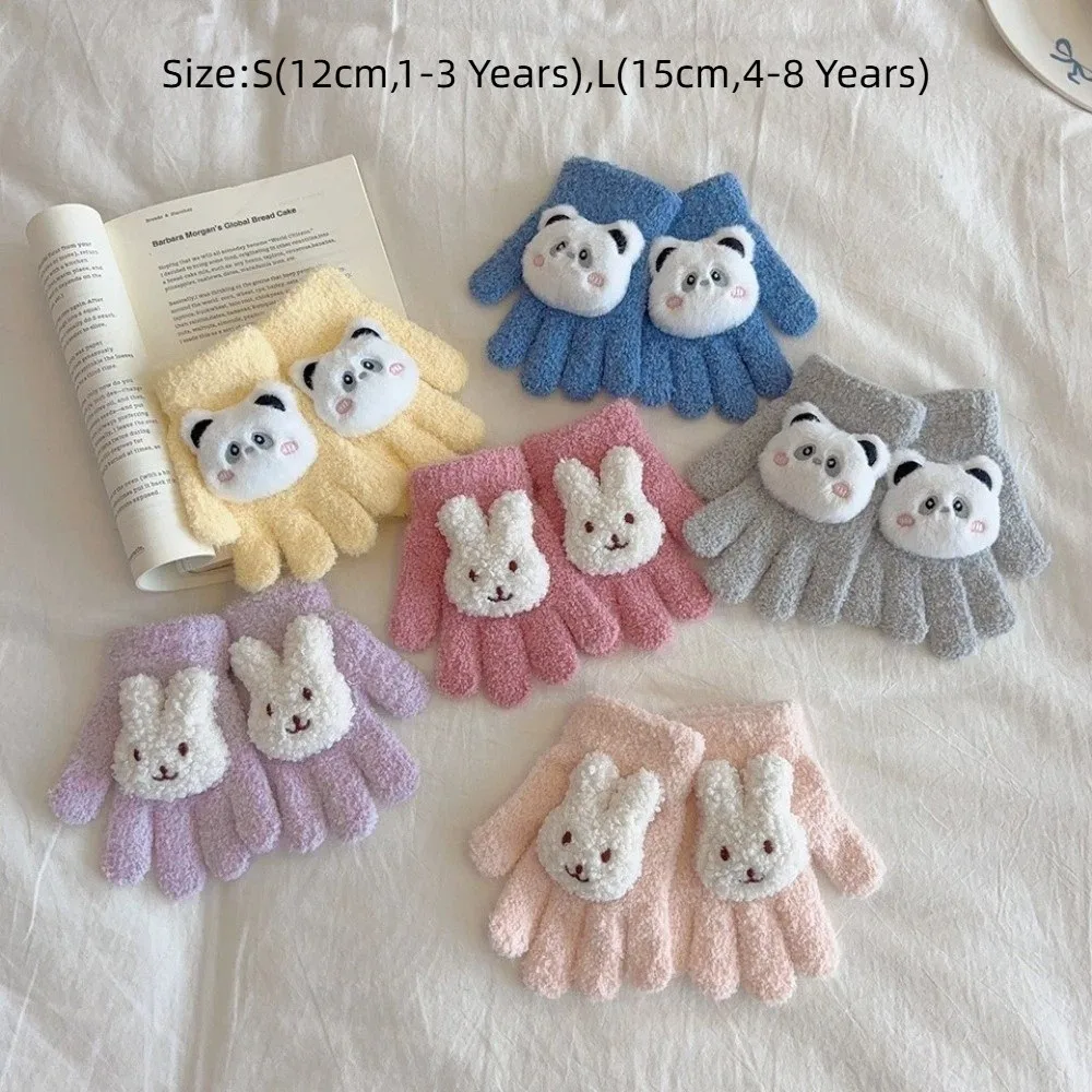 Fashion Warm Kids Winter Gloves Coldproof Windproof Children Mittens Thicken Candy Color Baby Gloves Outdoor
