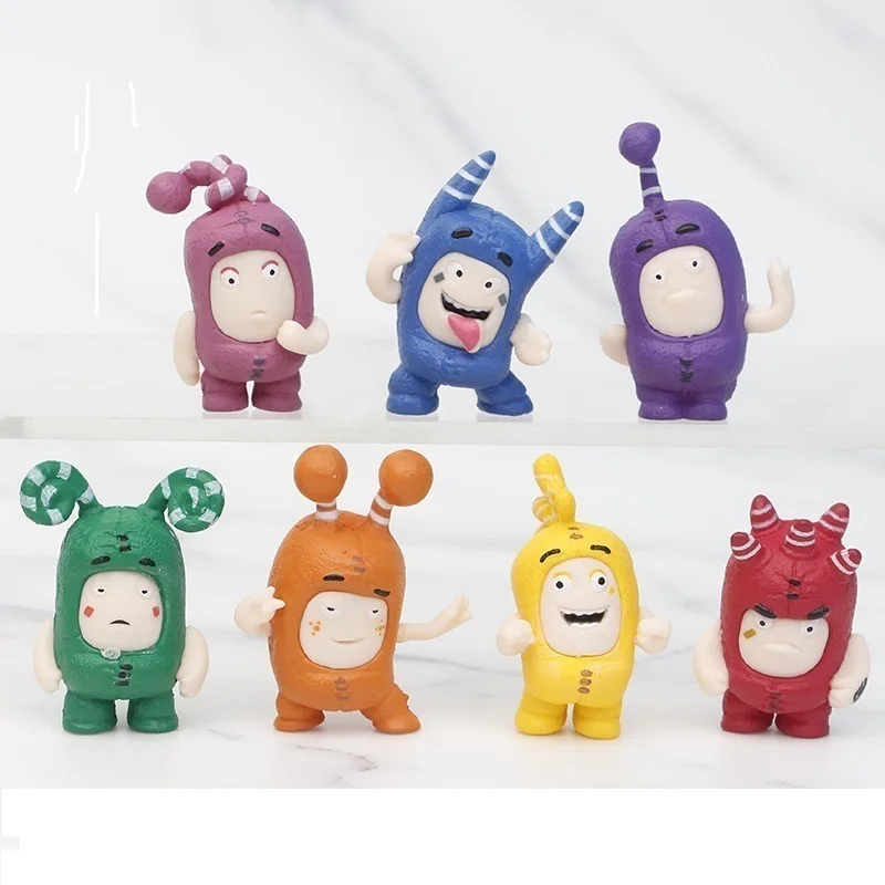 

7pcs/set 4cm Anime Cartoon Oddbods Cute Toys Dolls PVC Figures Collectible Model Gift In stock