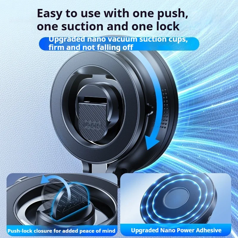 Eary Upgraded Vacuum Magnetic Car Phone Holder Magsafe 360 Rotation Ultra Suction Cup Phone Stand Mount for Your Car Accessories