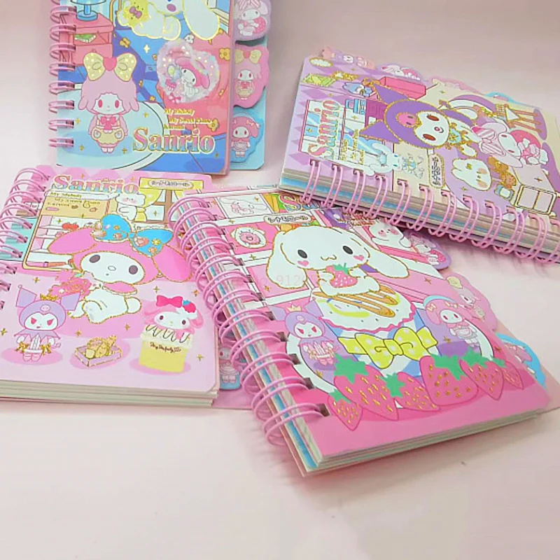 4-24pcs Sanrio Notebook Melody Kuromi Cinnamoroll Portable Planner Daily Weekly Agenda Notepad Stationery Office School Supplies schedule notebook,notebook diary journal