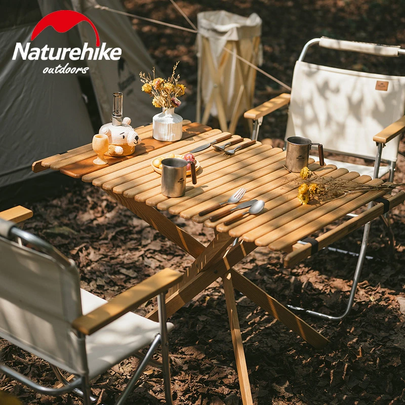 

Naturehike Camping Folding Table Outdoor solid wood tables Ultralight oak Table Picnic BBQ Desk Foldable Climbing Fishing Tables