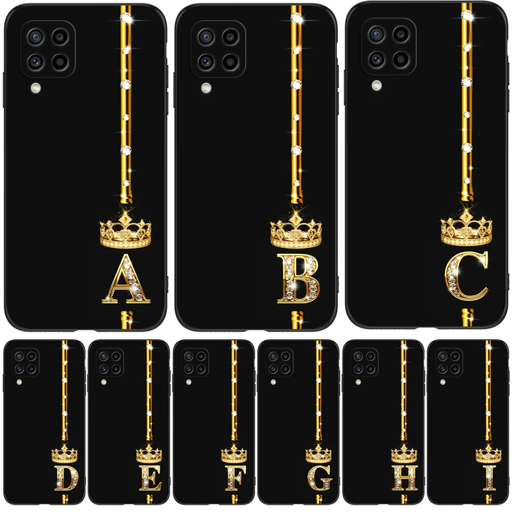 For Samsung Galaxy M22 M32 4G Case For Samsung M22 Soft Case For Samsung M32 4G M 22 32 Black Tpu Case Gold Letters