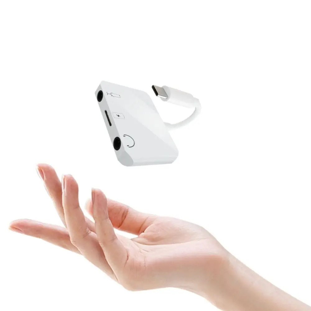 폰 노트북 라이브 방송 3.5mm 오디오 스테레오 컨버터 USB C 사운드 카드 사운드 어댑터 3 in 1