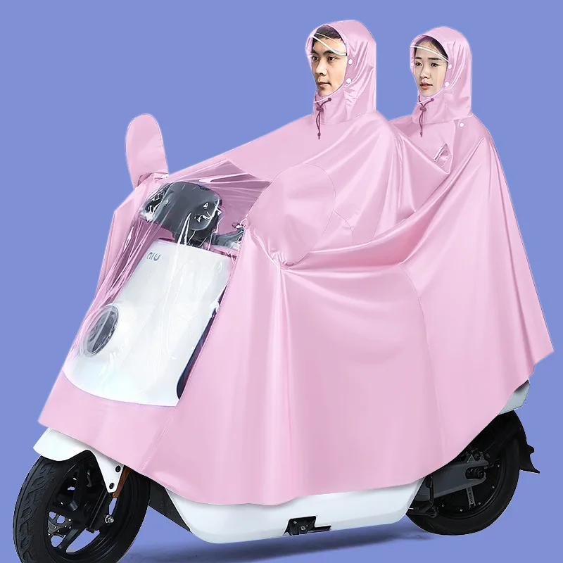 Motorcycle Raincoat Rain Poncho Bike Raincoat 1 PC Raincoat Electric Car Thickened Lengthened Adult Battery Car Raincoat Double Motorcycle Poncho