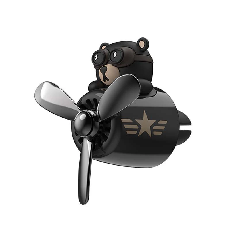 

Car Air Freshener Bear Pilot Rotating Propeller Outlet Fragrance Magnetic Design Interior Perfume Diffuse Auto Accessories